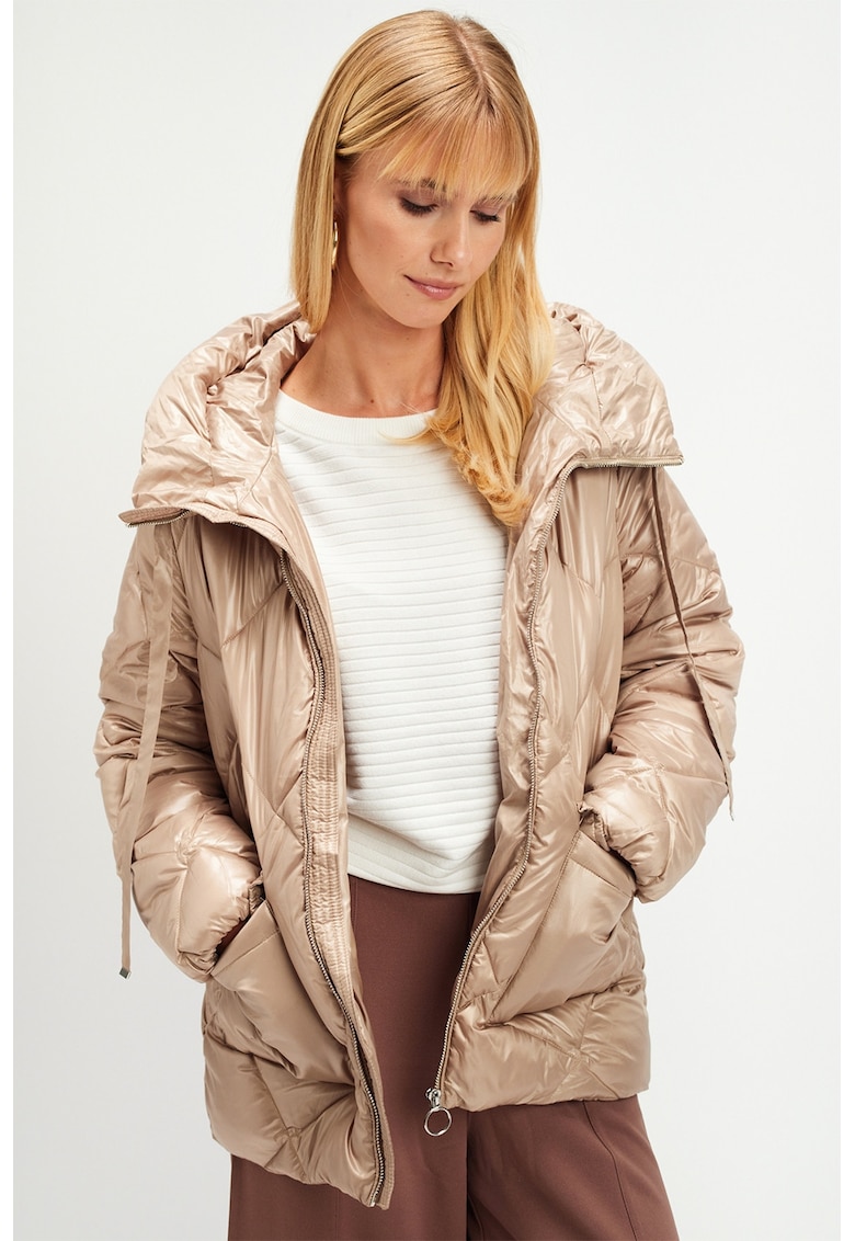 Geaca cu vatelina si buzunare aplicate supradimensionate