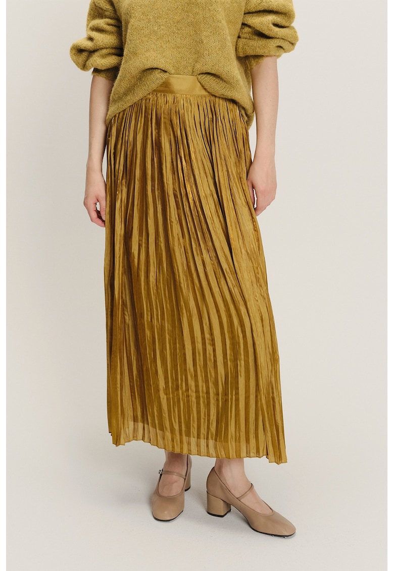 Fusta maxi cu pliuri