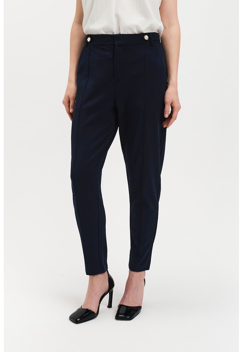 Pantaloni cu talie inalta si buzunare laterale