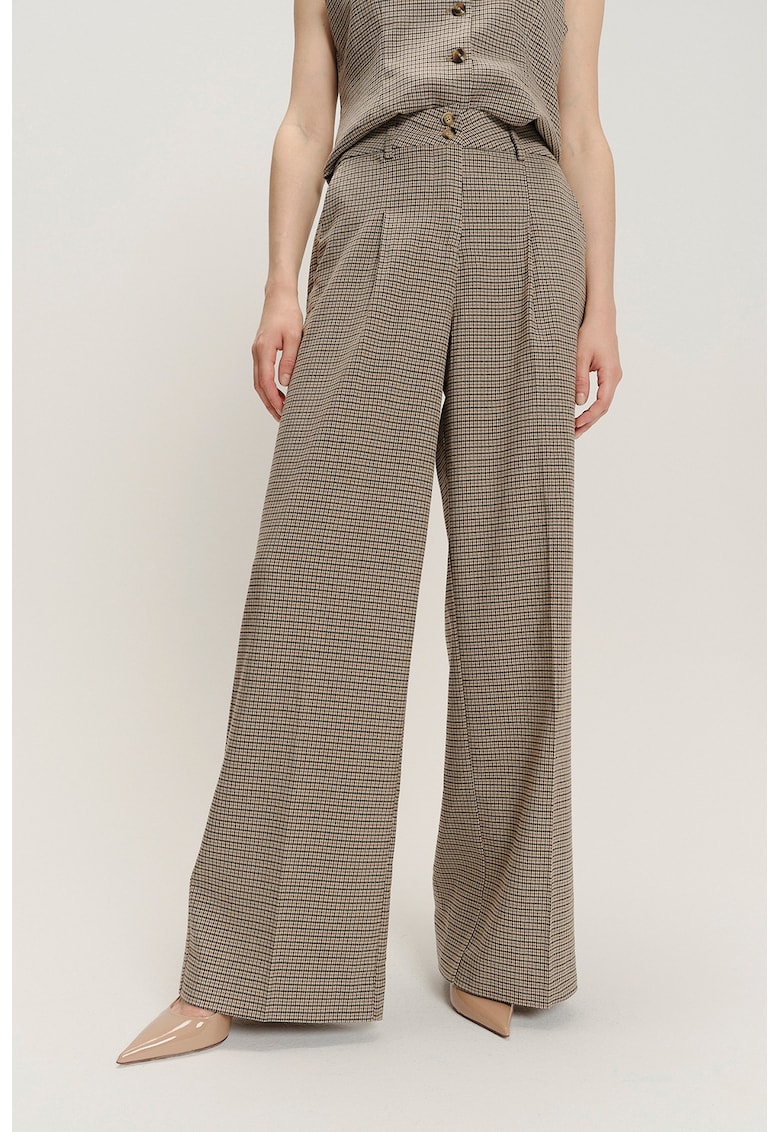 Pantaloni din amestec de modal cu croiala ampla