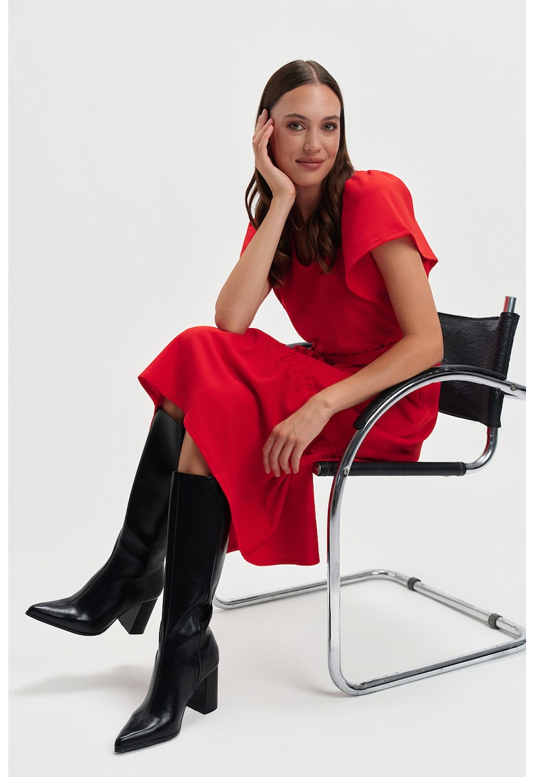 Rochie cu decolteu in V si maneci scurte