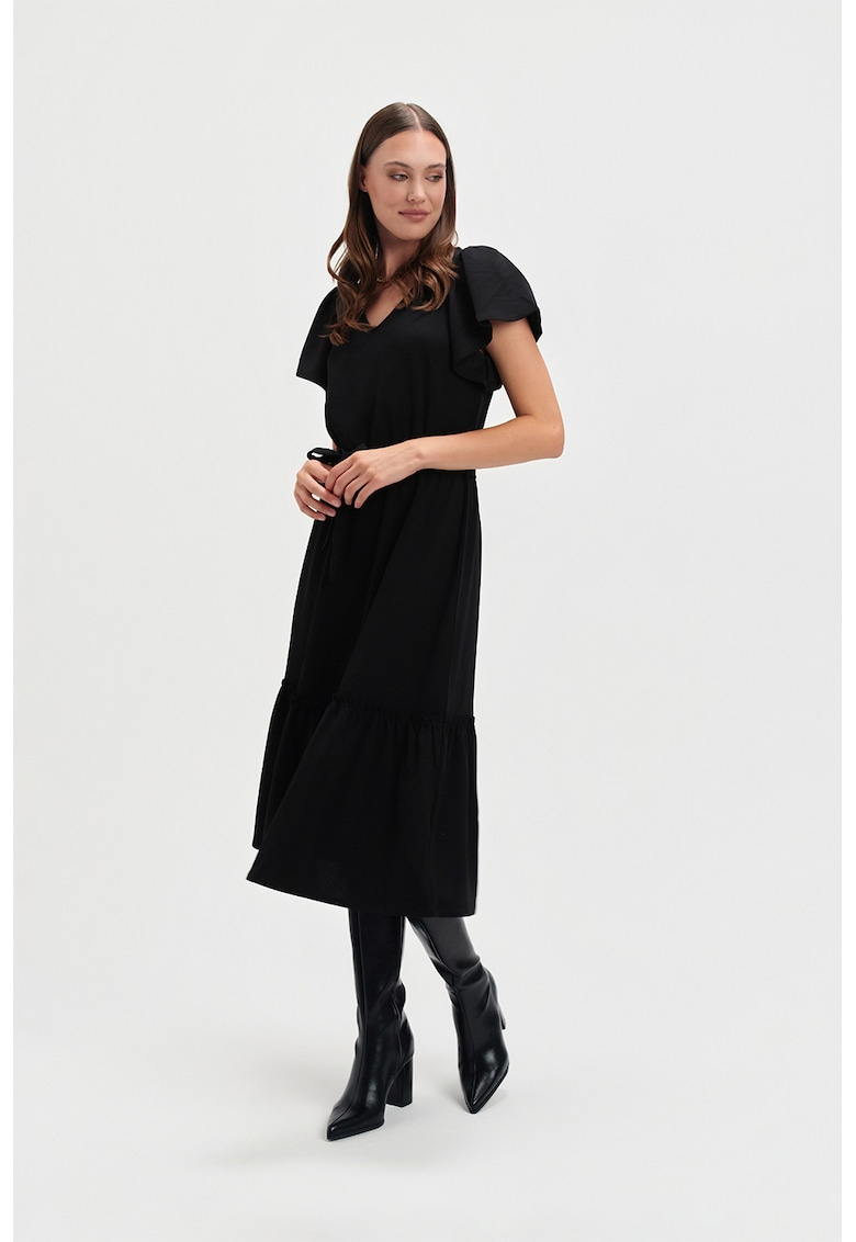 Rochie cu decolteu in V si maneci scurte