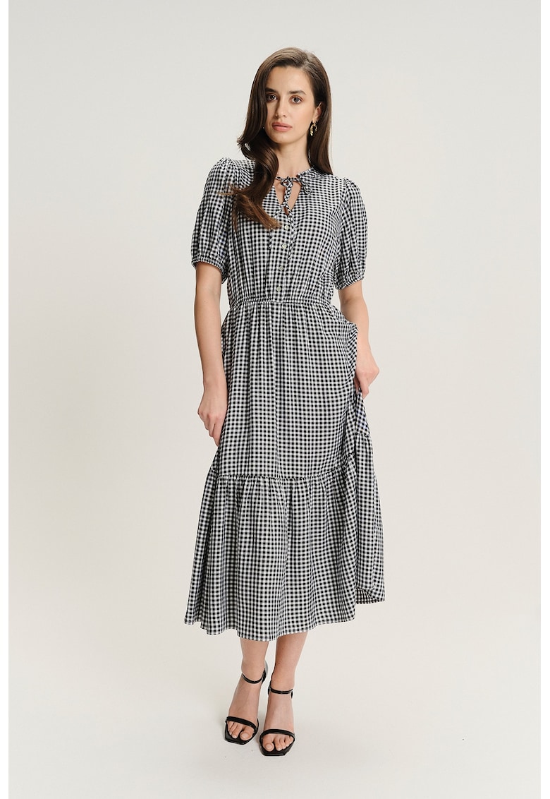 Rochie cu croiala in A si maneci bufante