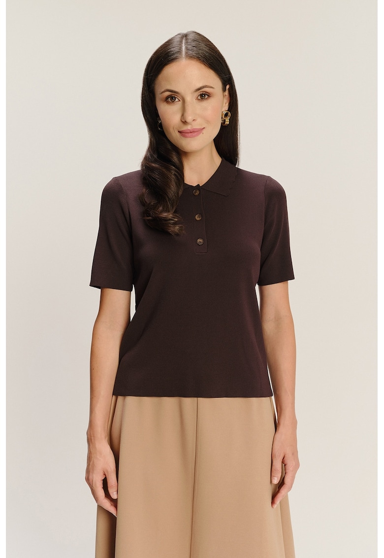 Tricou polo uni - Maro inchis