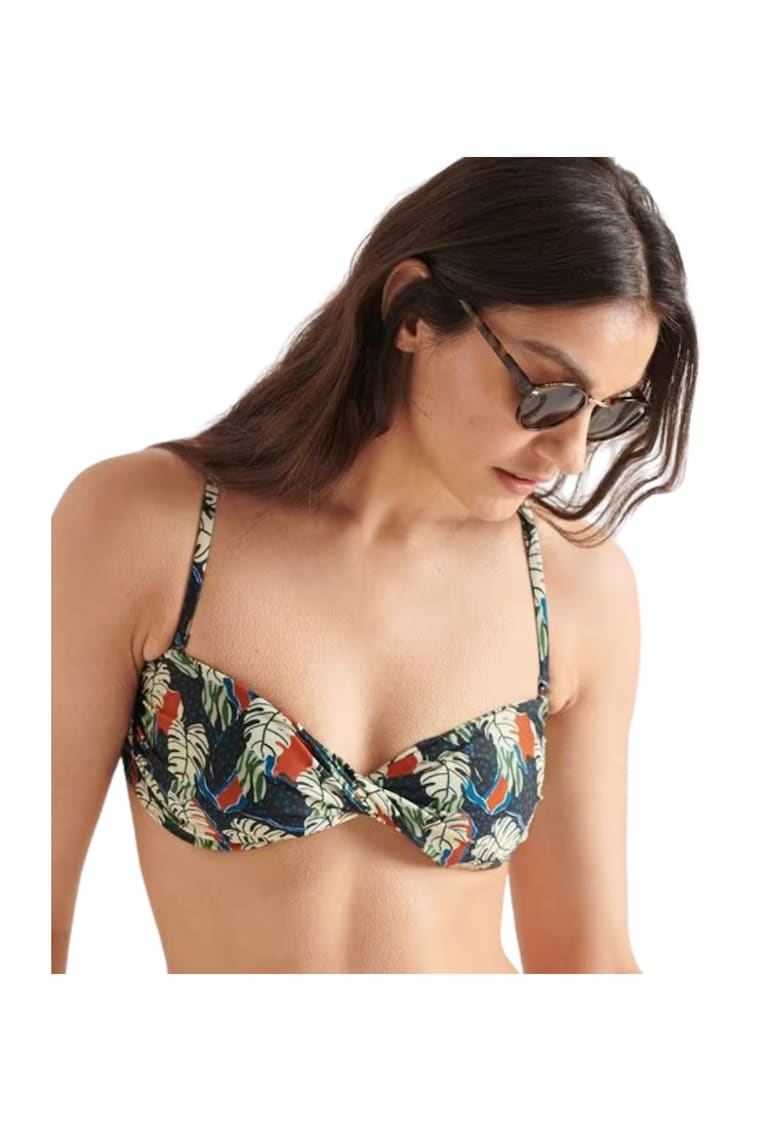 Sutien de baie cu model tropical -
