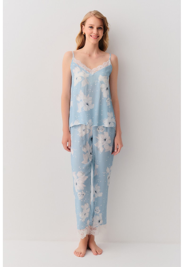 Pijama cu imprimeu floral