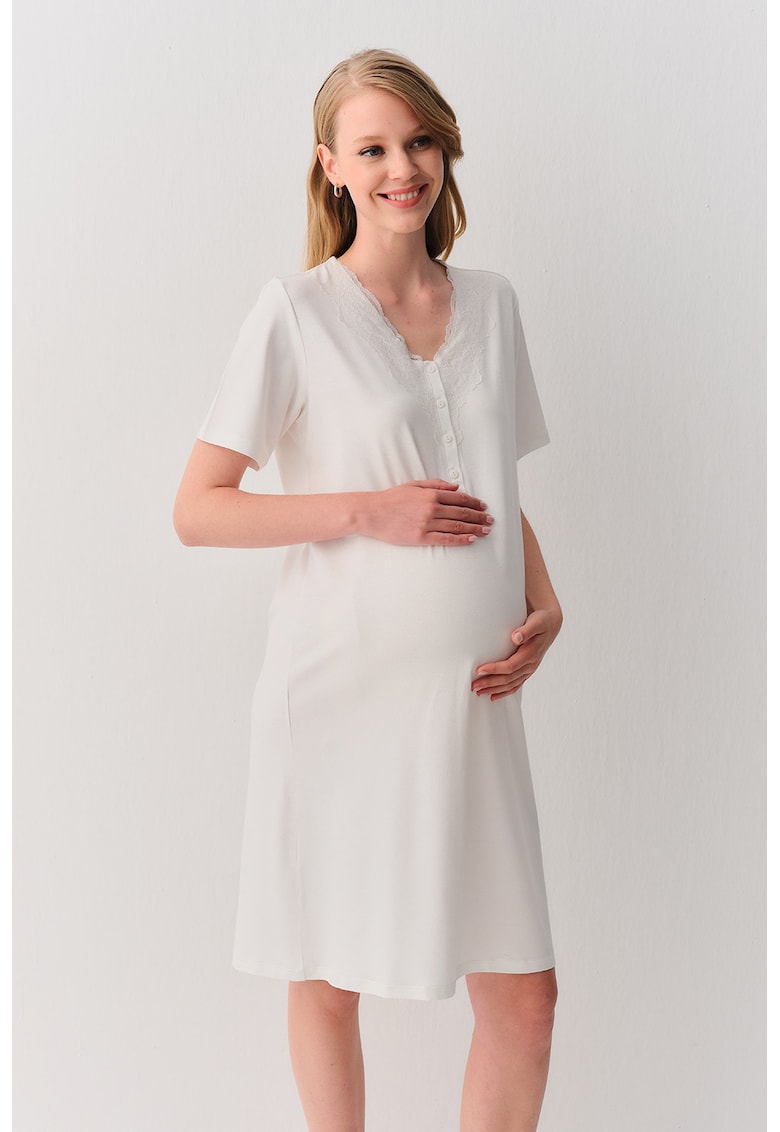 Camasa de noapte cu decolteu in V