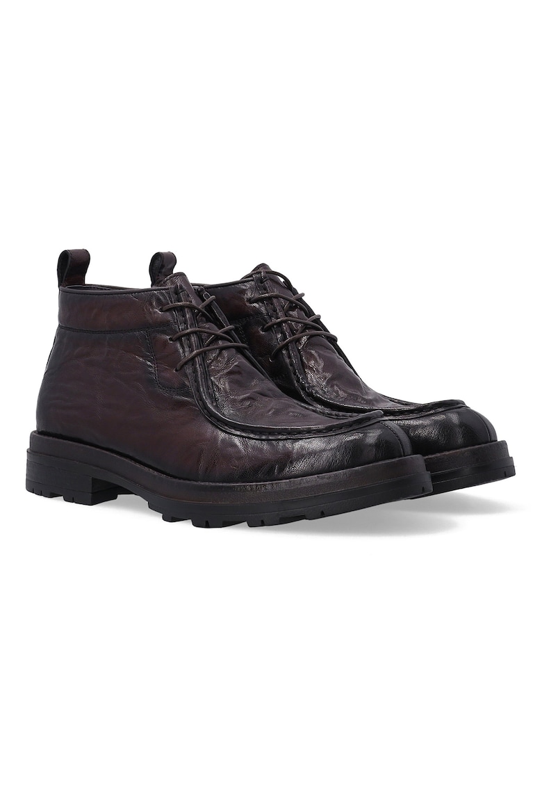 Ghete din piele cu aspect valuros