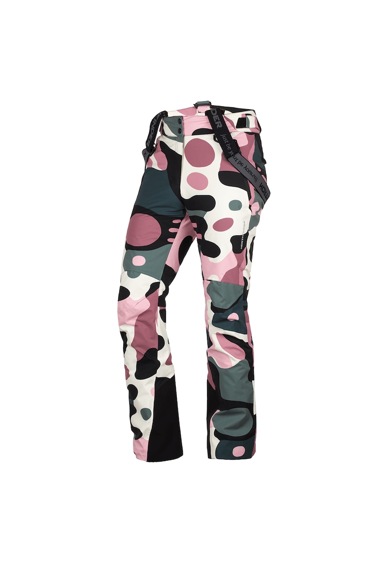 Pantaloni schi 2L 10K/10K dama Isabell - Alb/Negru/Roz