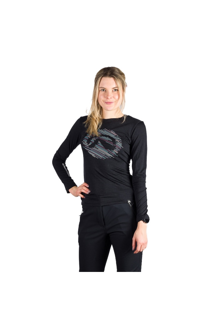 Tricou sport dama Aracely lana merino - negru - Negru