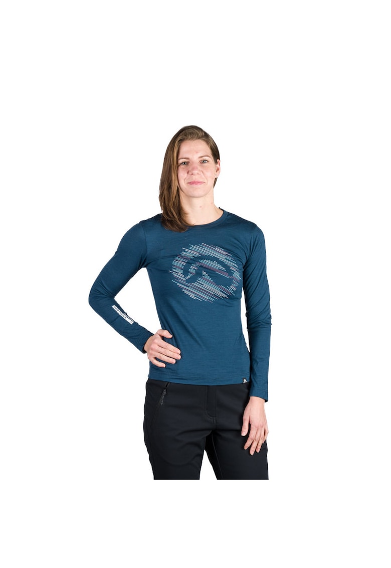 Tricou sport Aracely - navy - lana merino - Bleumarin