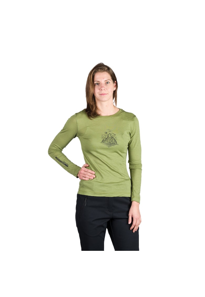 Tricou lana merino dama Aila - Verde