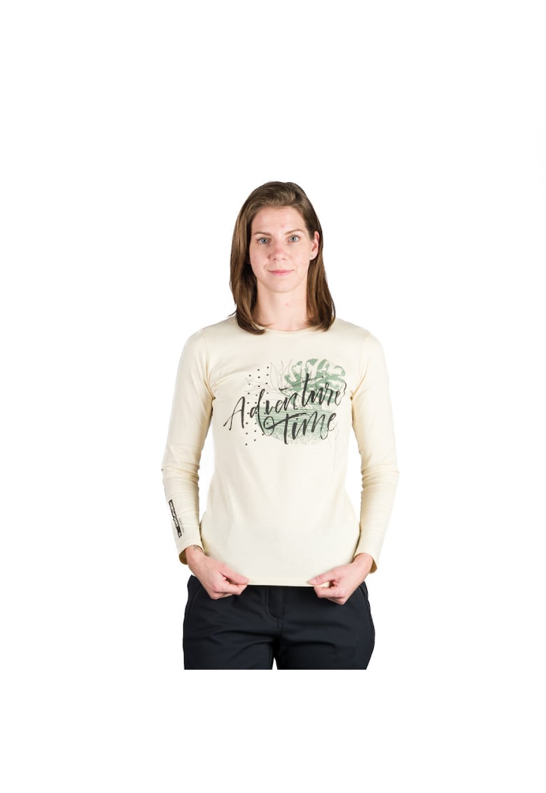 Bluza de bumbac organic cu imprimeu Diya - Alb fildes