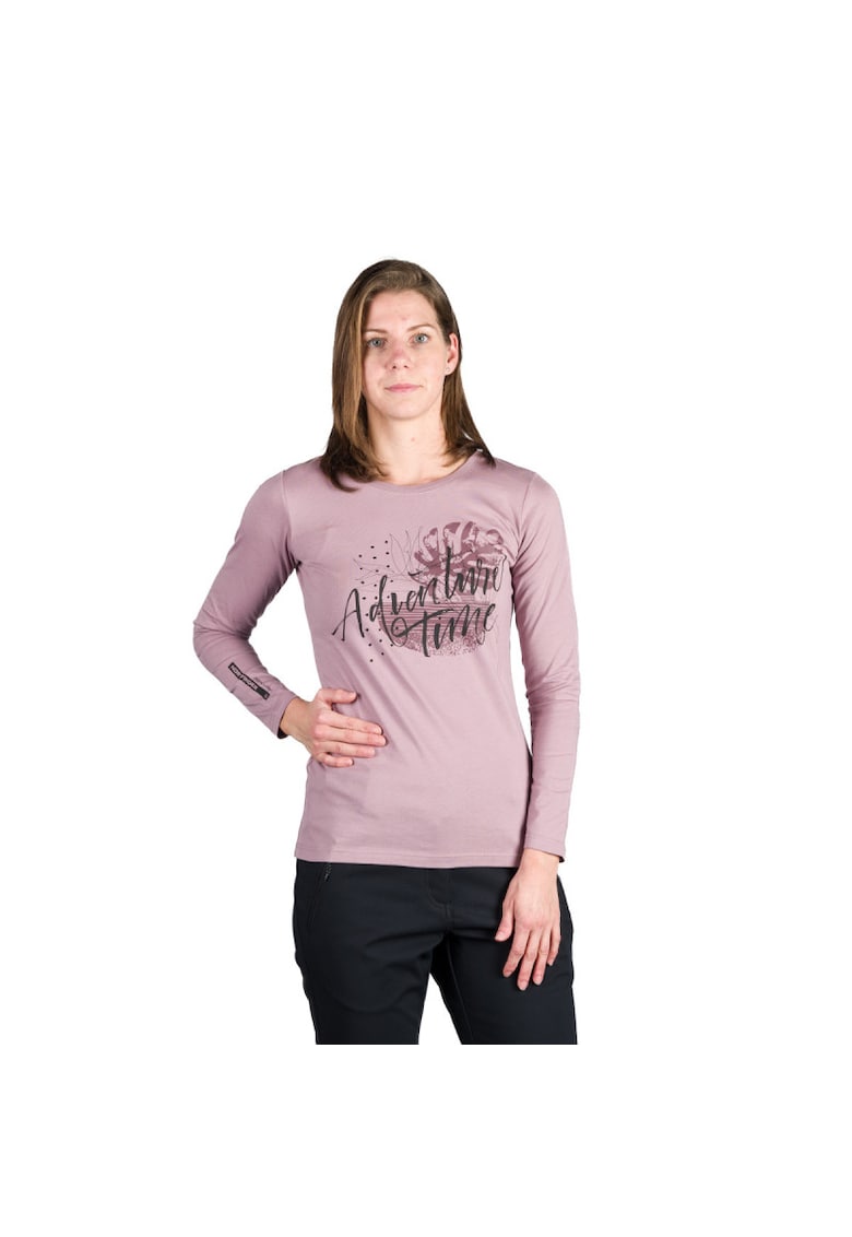 Bluza de bumbac organic cu imprimeu Diya - Roz prafuit