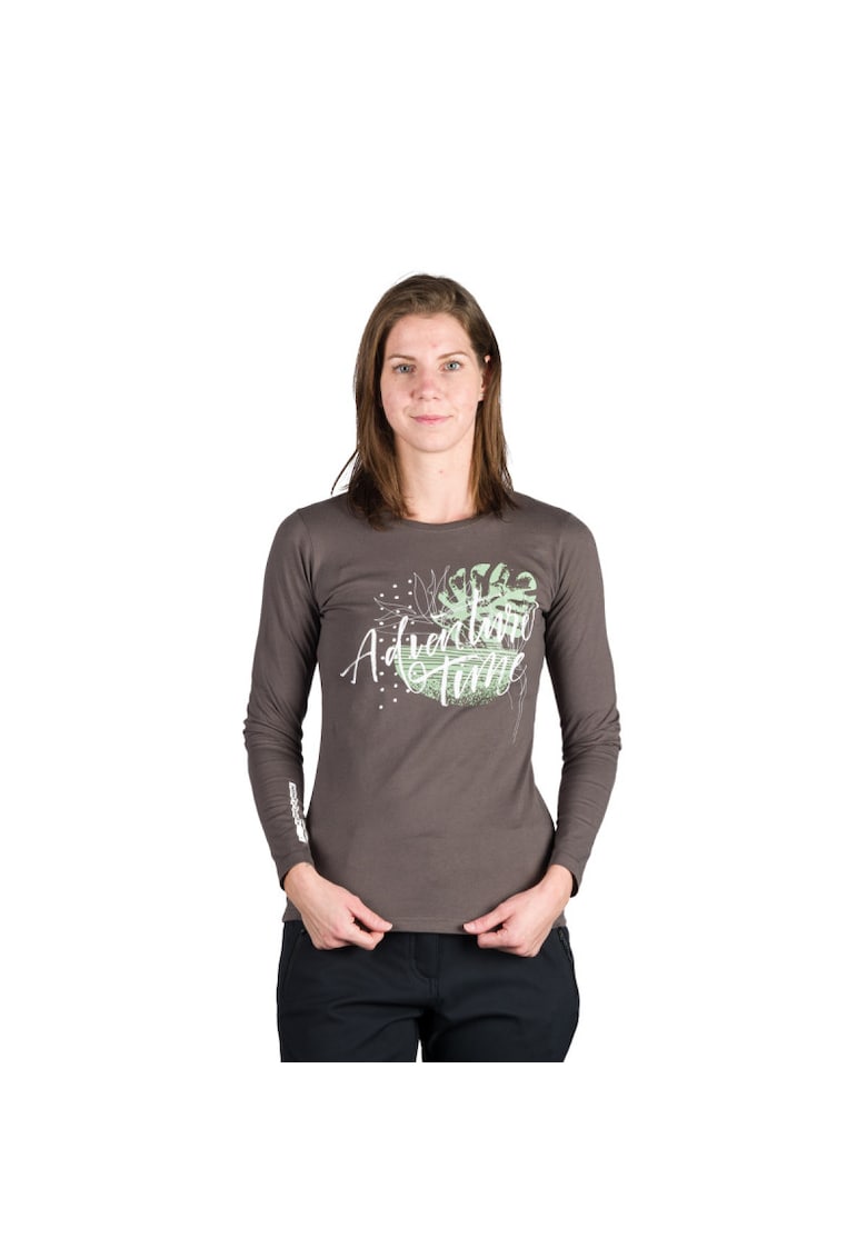 Bluza de bumbac organic cu imprimeu Diya - Verde inchis