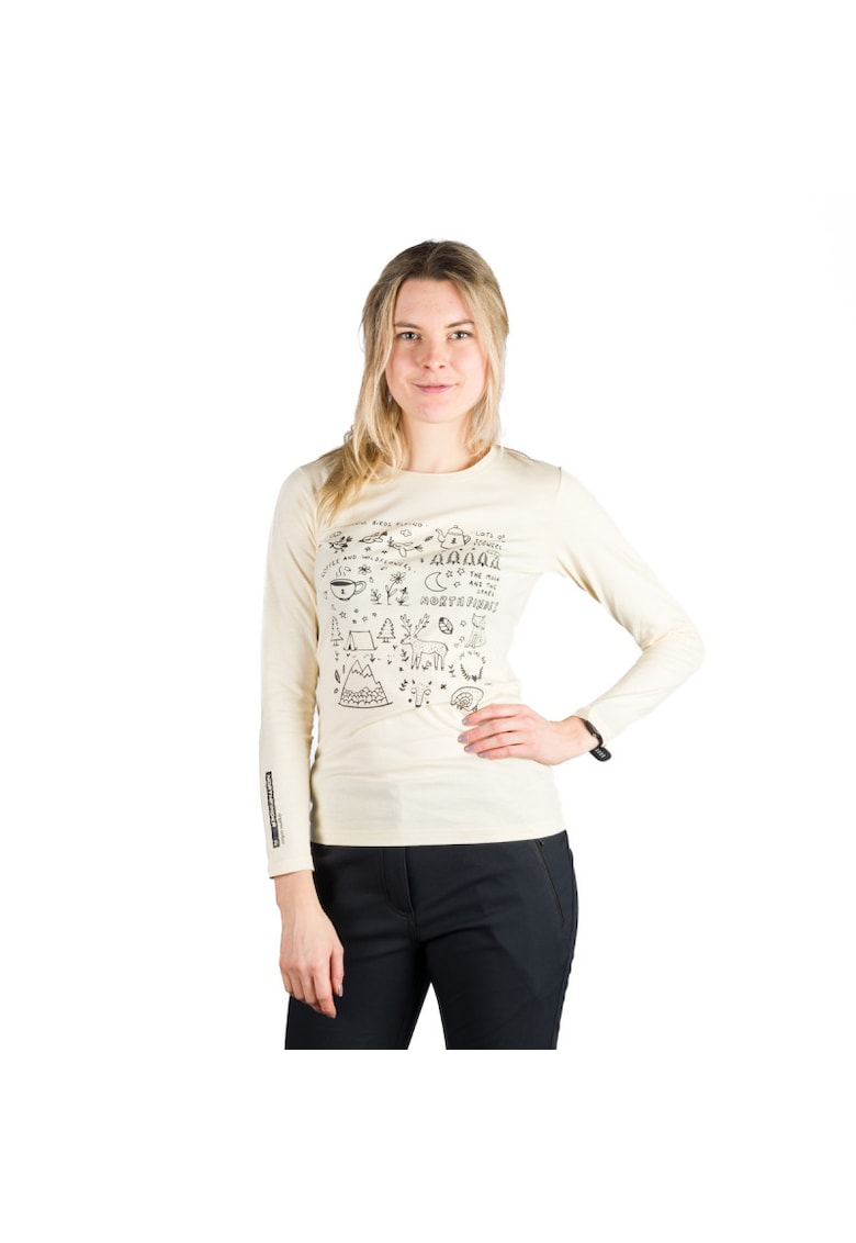 Tricou bumbac dama Riya - Alb fildes