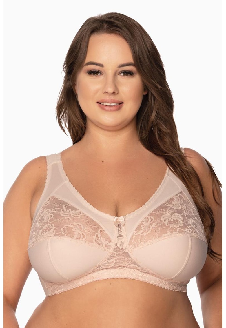 Sutien cu acoperire completa - fara burete - cu insertii din dantela