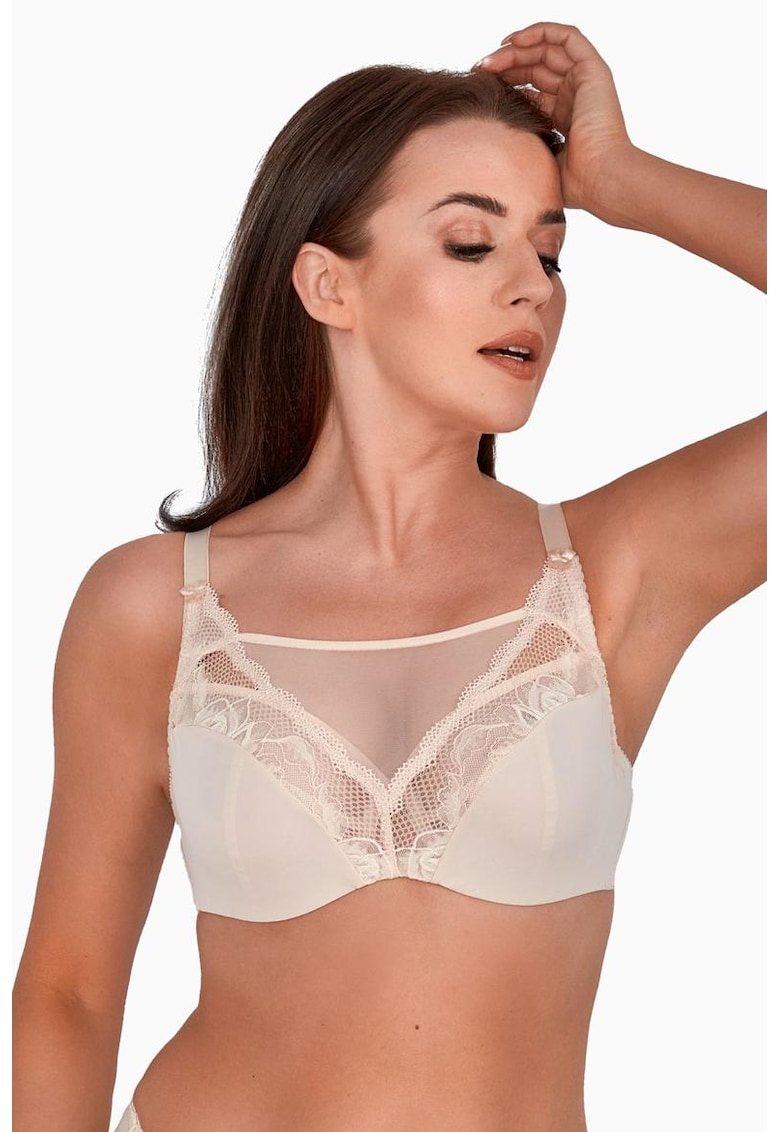 Sutien cu cupa triunghiulara si insertii de plasa Ida