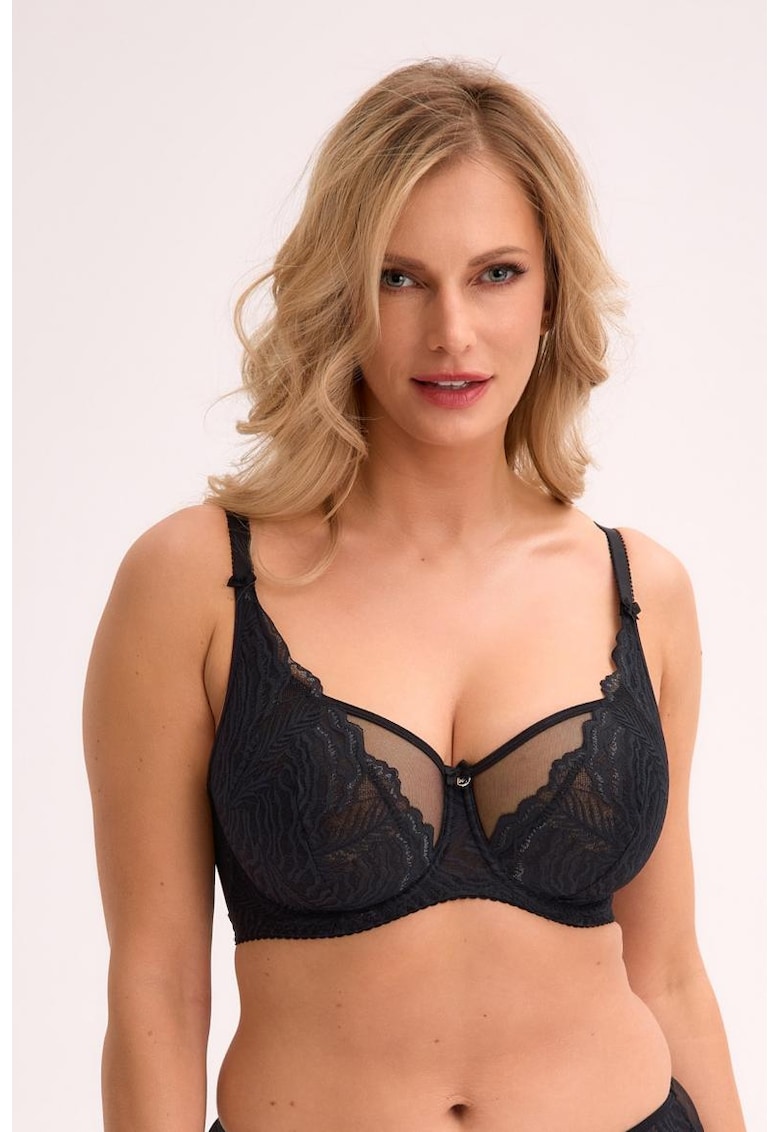 Sutien balconette cu insertii din tul Jessia