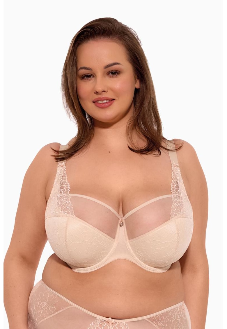 Sutien semi captusit Maja cu dantela aplicata