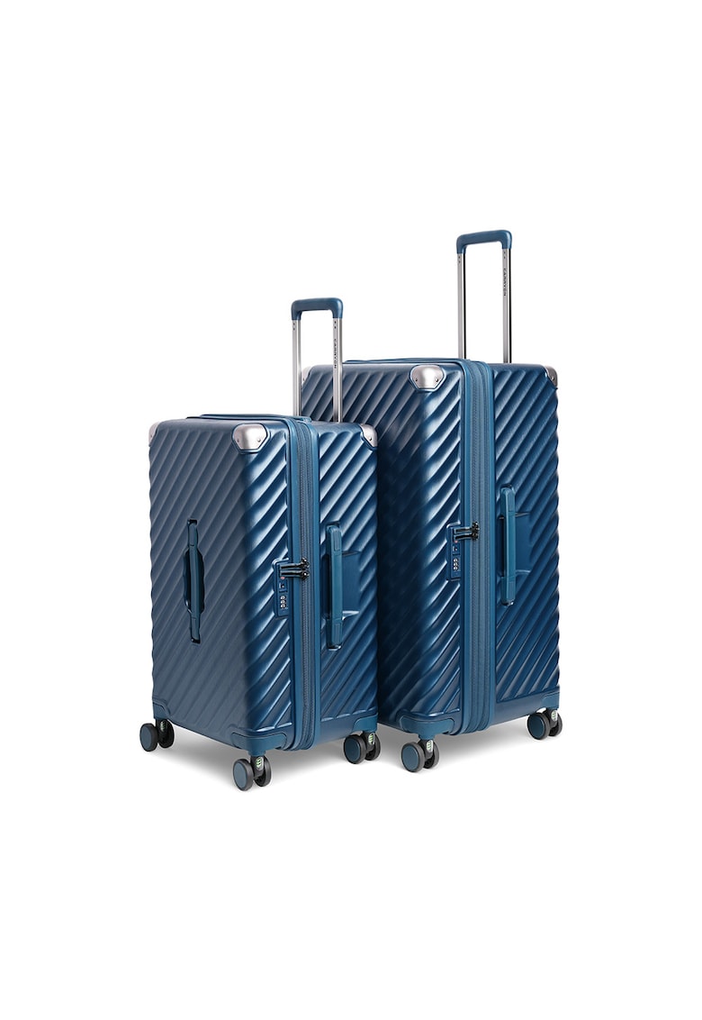 Set trolere extensibile  Trunk - policarbonat - 2 bagaje de cala - cifru TSA - 4 roti cu suspensii - albastru
