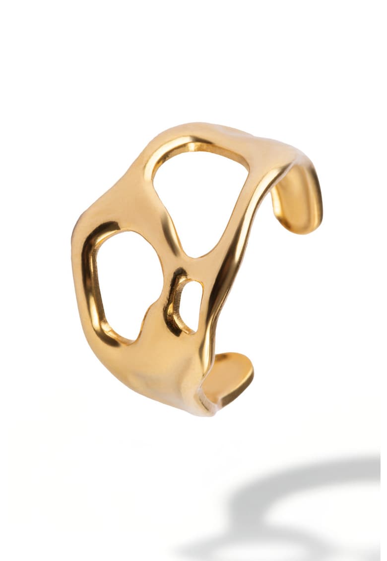 Inel din otel inoxdiabil placat cu aur de 18K - Auriu