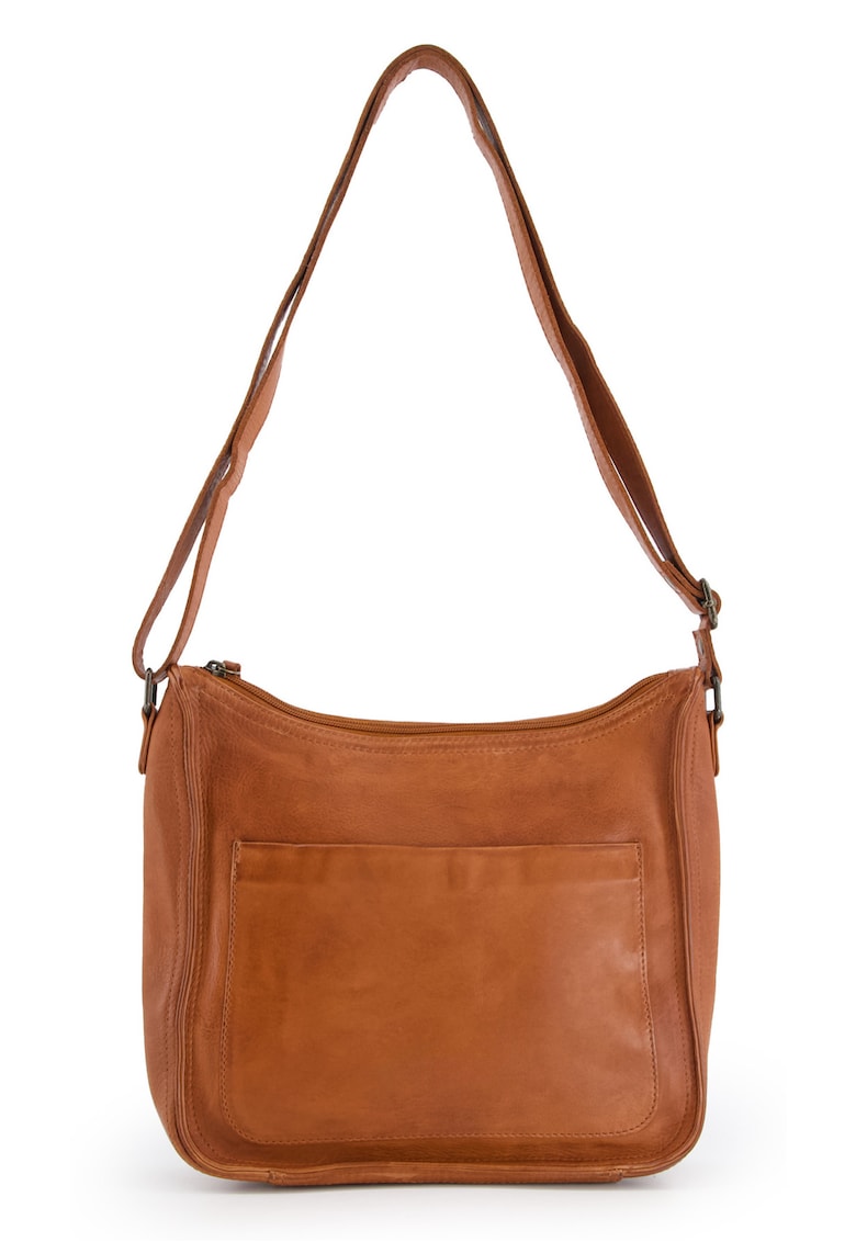 Geanta crossbody dama  piele naturala - maro - 26x27x8cm - 2 buzunare interioare - 2 buzunare exterioare
