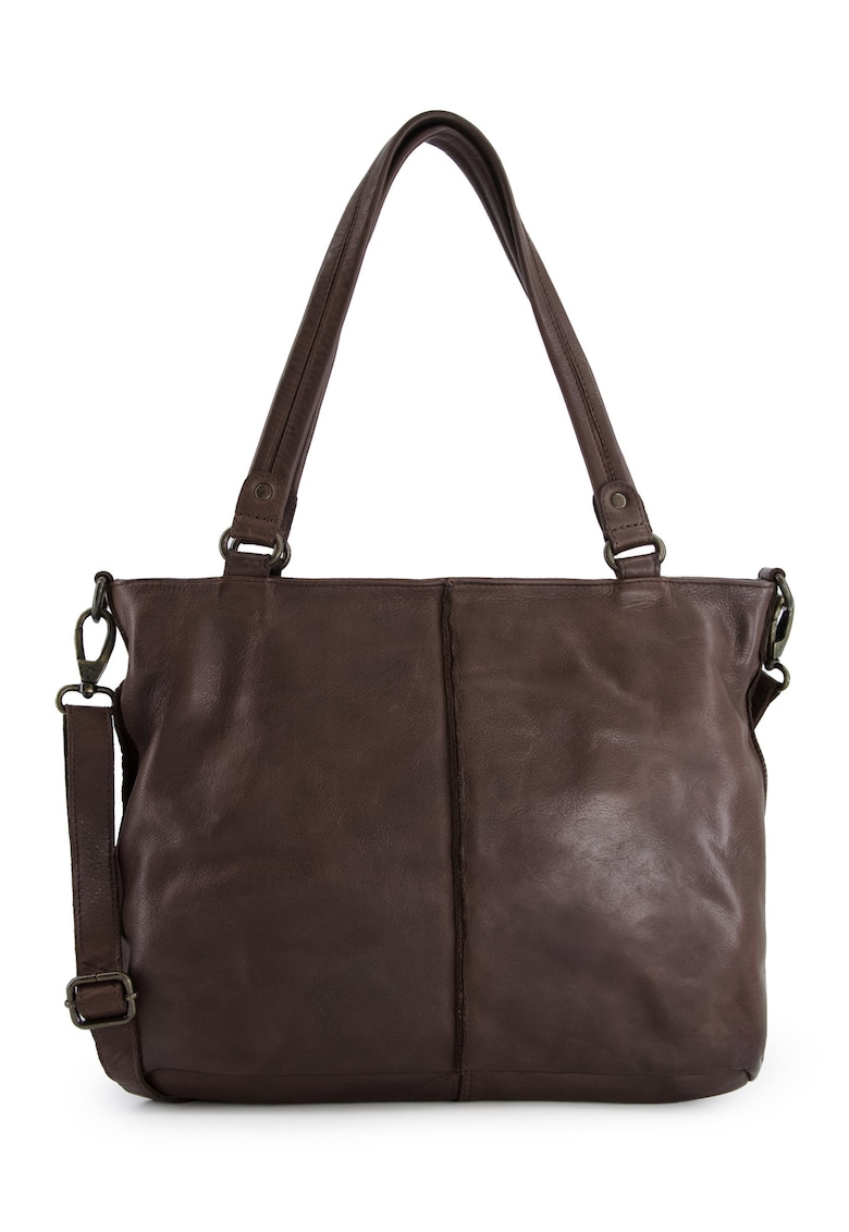 Geanta de umar - piele naturala - maro - 3 compartimente interioare - 29x34x11cm