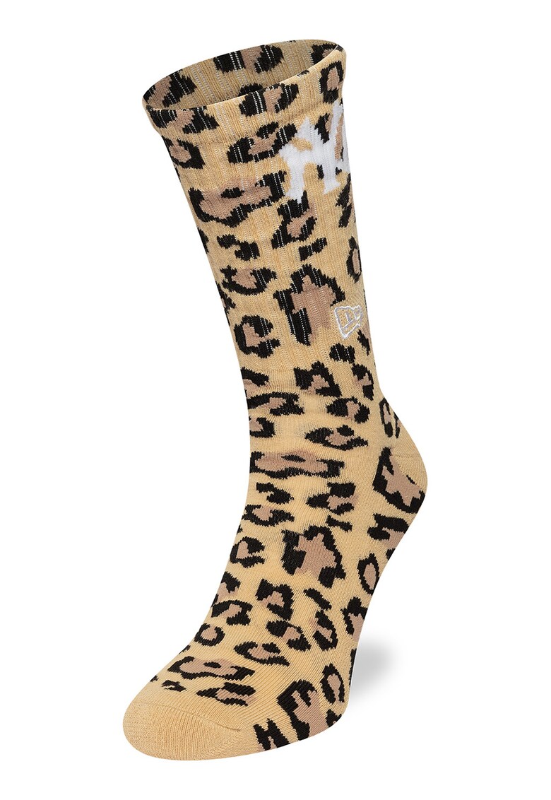 Sosete lungi cu animal print - Negru/Galben