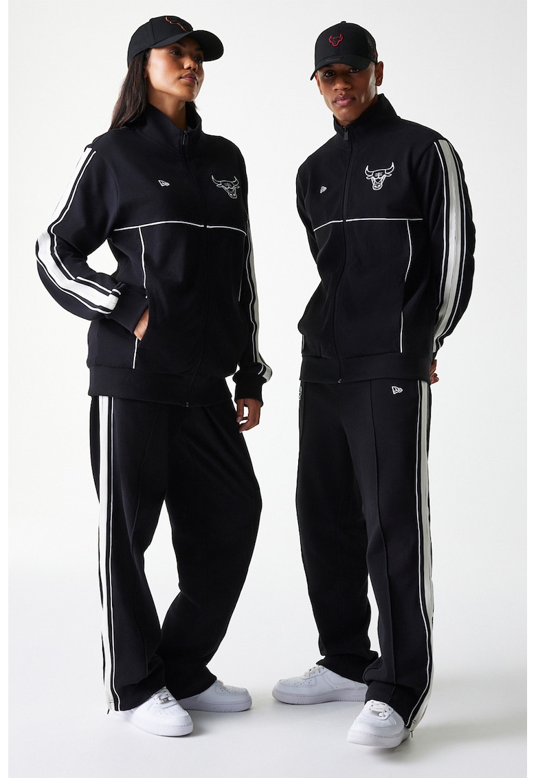 Bluza de trening unisex cu fermoar si detalii brodate