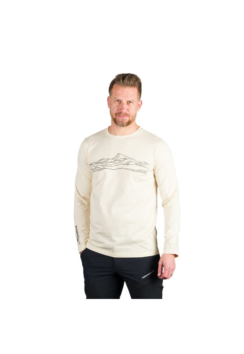 Tricou bumbac organic barbati Bodi - Alb crem