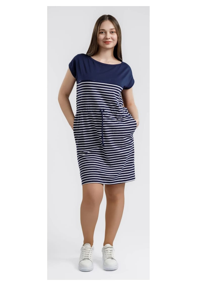 Rochie pentru dame cu imprimeu si maneca scurta