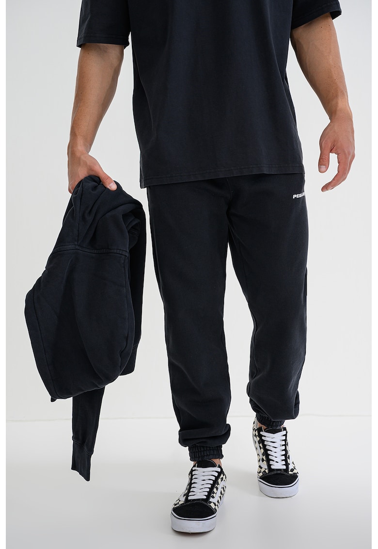 Pantaloni de trening cu talie elastica - Negru stins