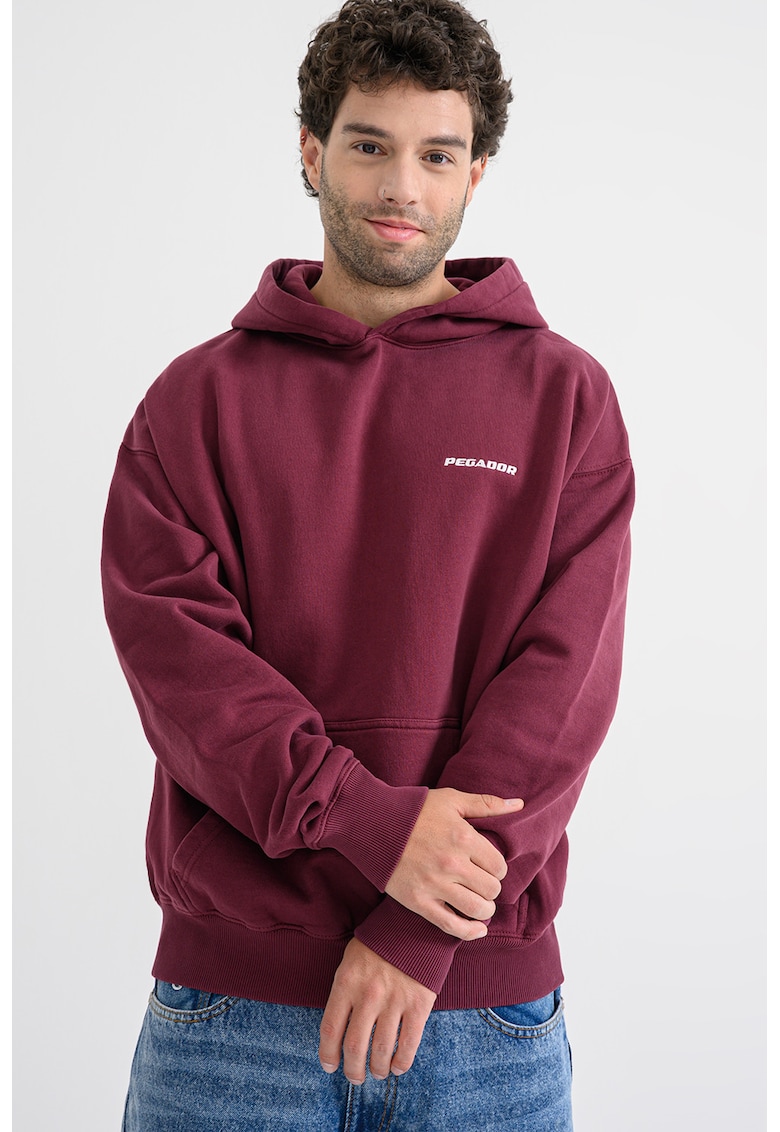 Hanorac lejer cu buzunar kangaroo - Rosu