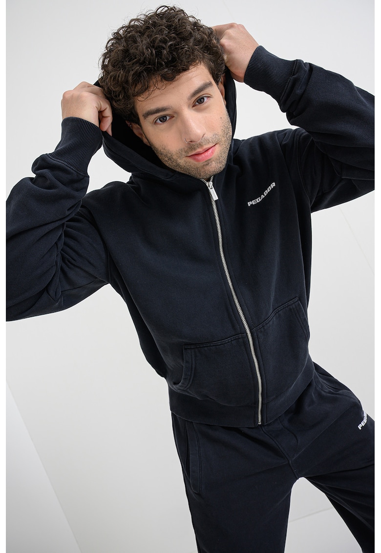 Hanorac cu maneci cazute si fermoar