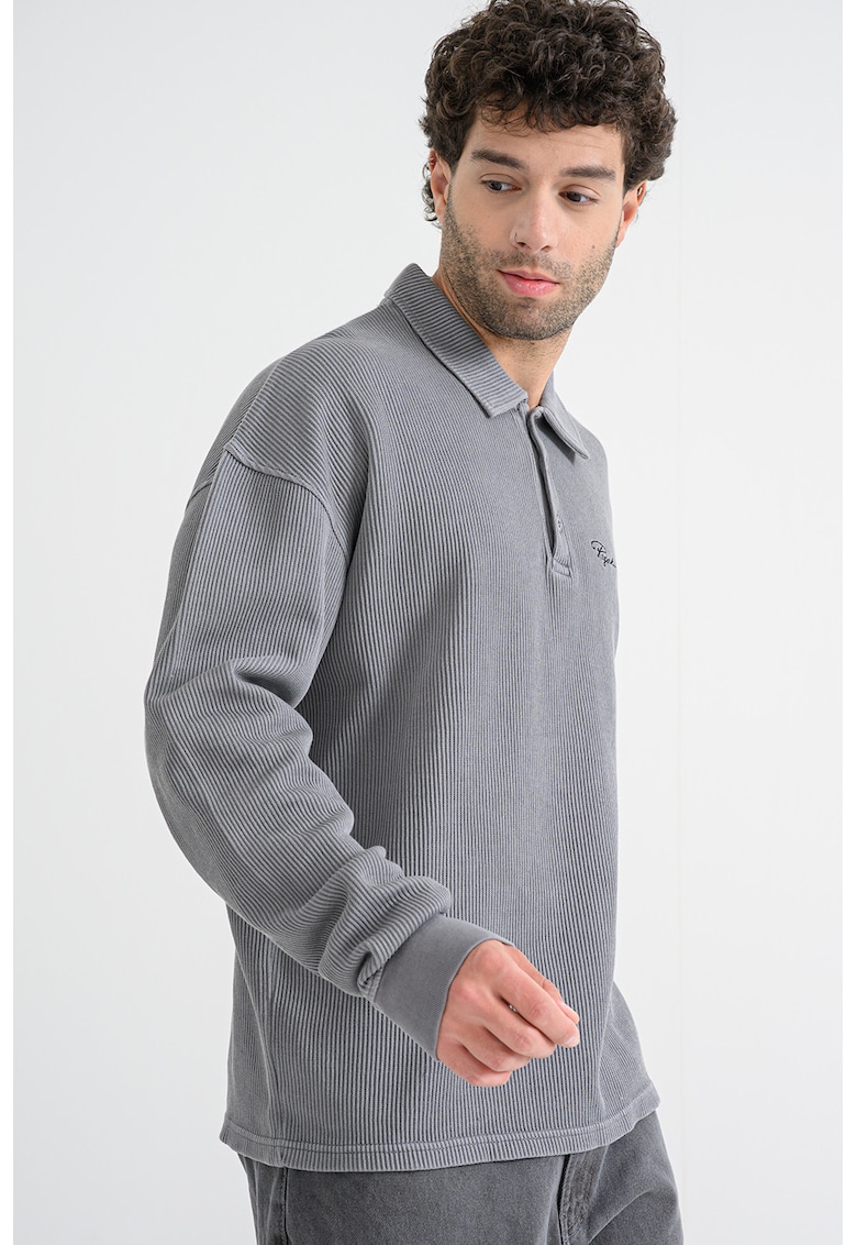 Bluza striata polo cu maneci cazute