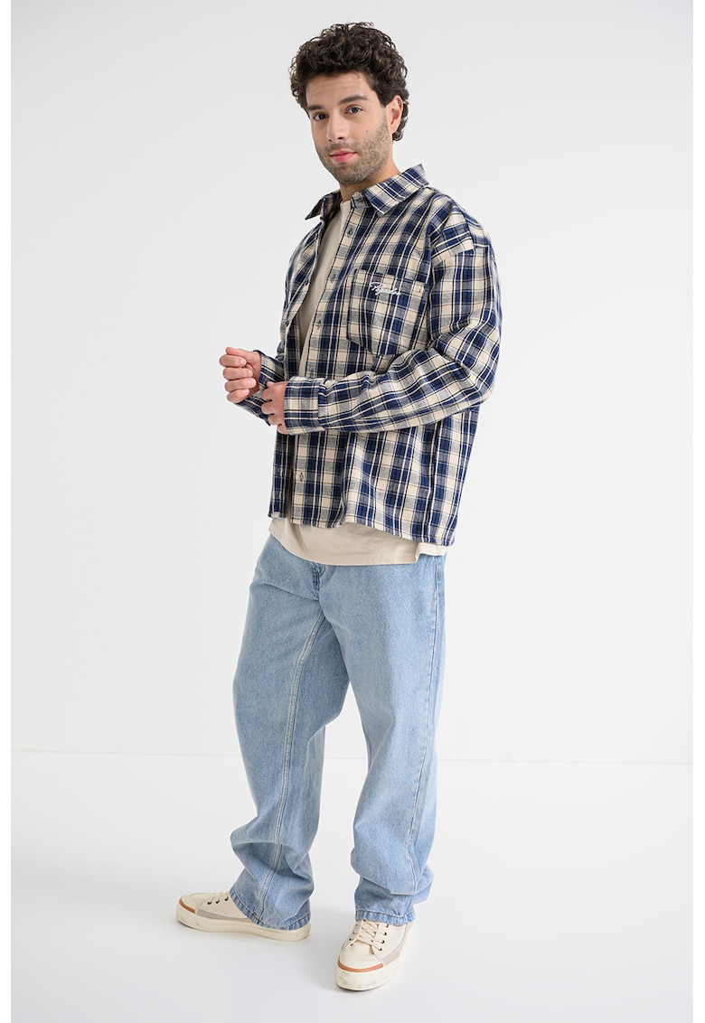 Camasa cu maneci cazute si model in carouri