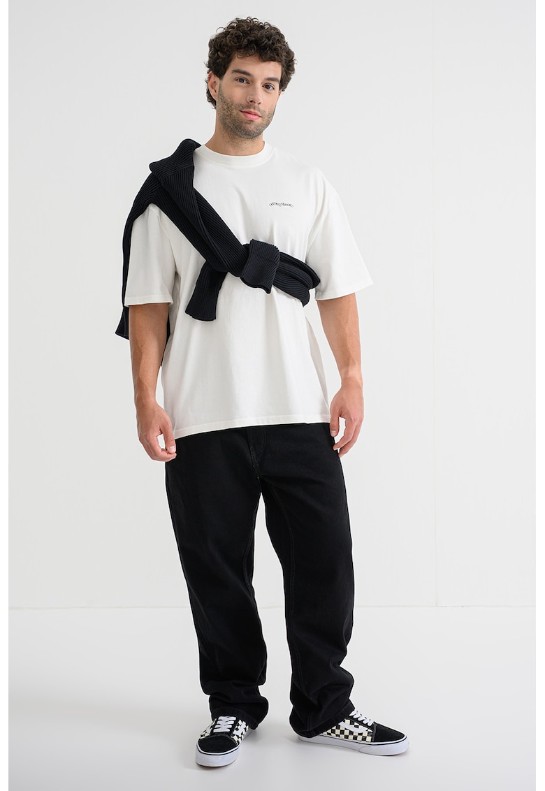 Tricou lejer cu maneci cazute si imprimeu pe partea din spate