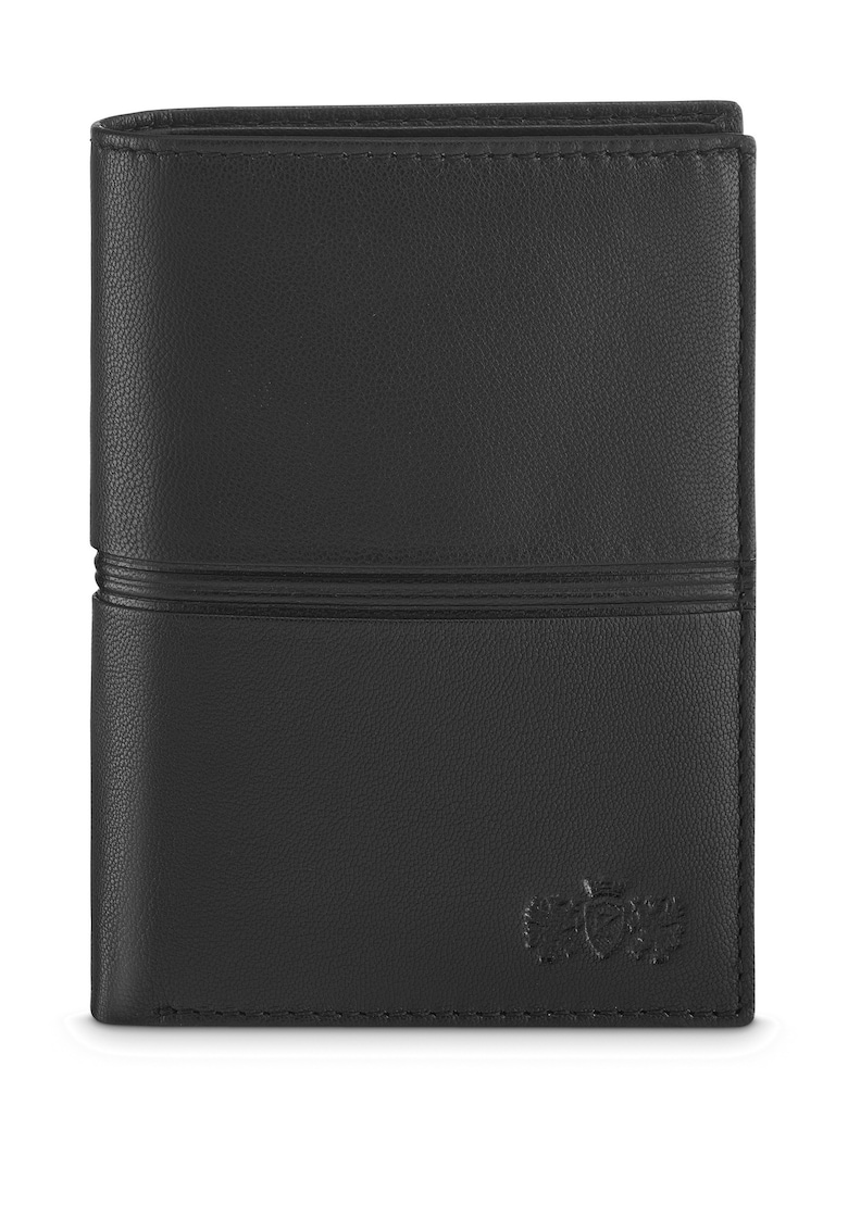 Portofel barbati - ® - ZG-N4-F15 - Fabriano - Piele naturala - 9.3x12.7x3 cm - Negru