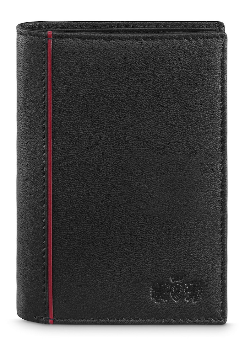 Portofel barbati - ® - ZG-N4-F16 - Fabriano - Piele naturala - 9.3x12.7x3 cm - Negru