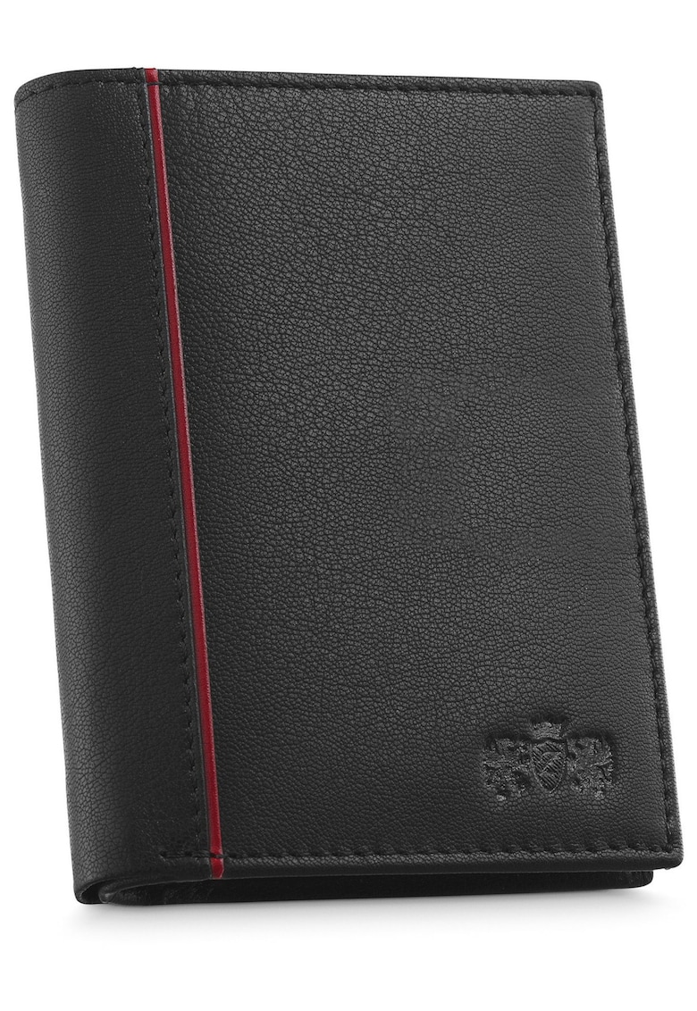 Portofel barbati - ® - ZG-N4-F16 - Fabriano - Piele naturala - 9.3x12.7x3 cm - Negru