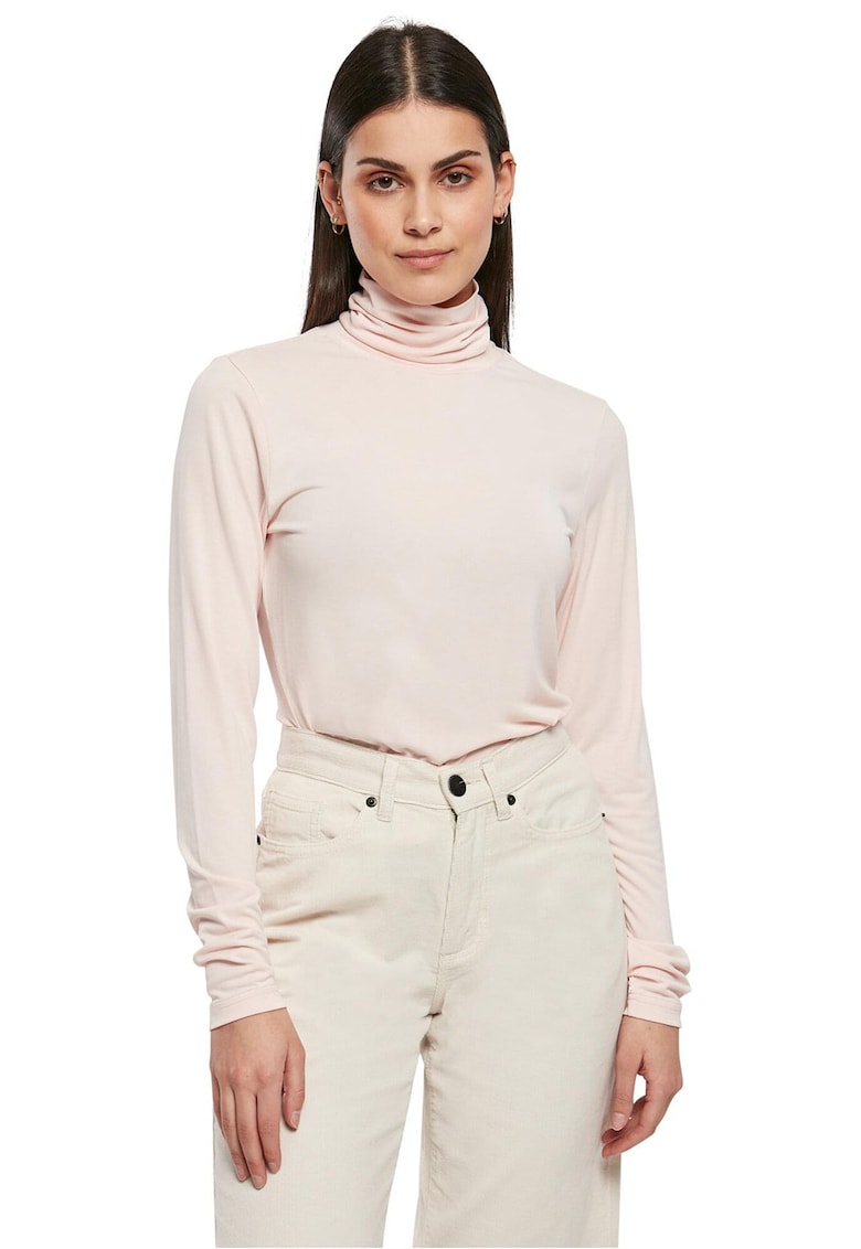 Bluza din amestec de modal cu guler inalt