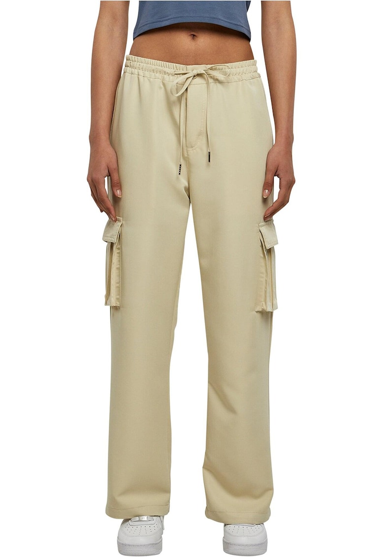 Pantaloni cargo cu croiala ampla si snur de ajustare