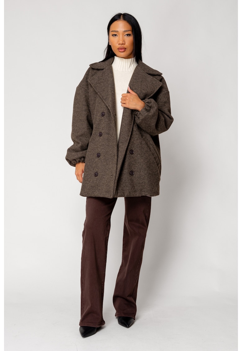 Palton scurt Oversized Brown 18254