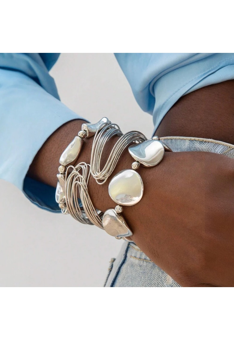 Set 3 bratari argintii - ajustabile - Delila C9