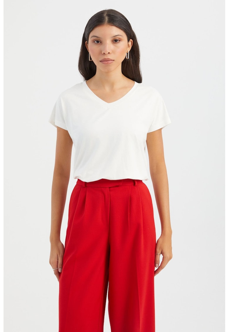 Tricou uni lejer - cu decolteu in V
