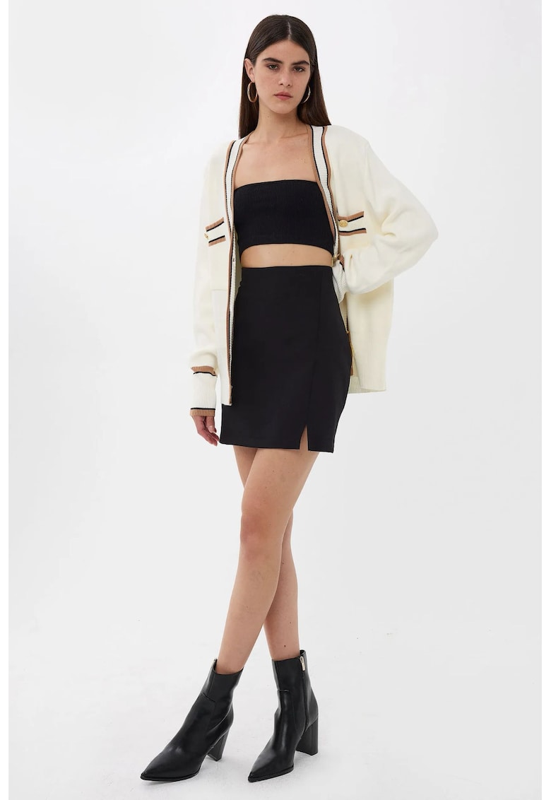 Fusta scurta cu talie inalta - Negru