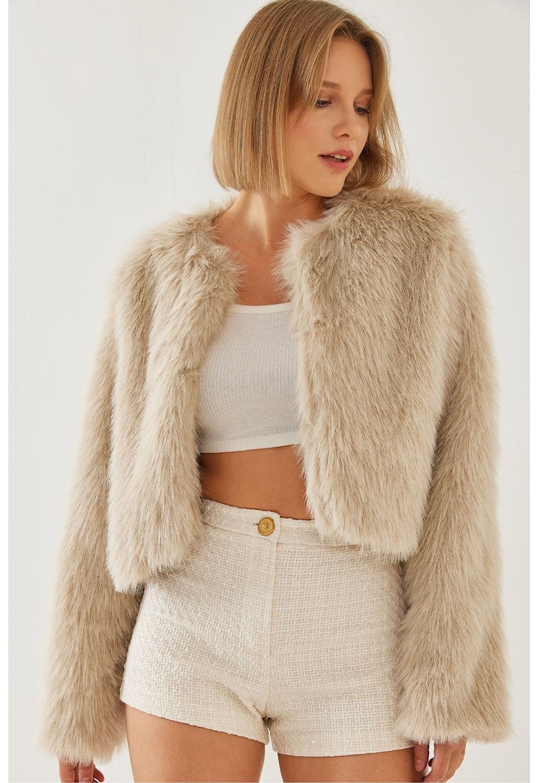 Haina crop din blana artificiala Lucci -