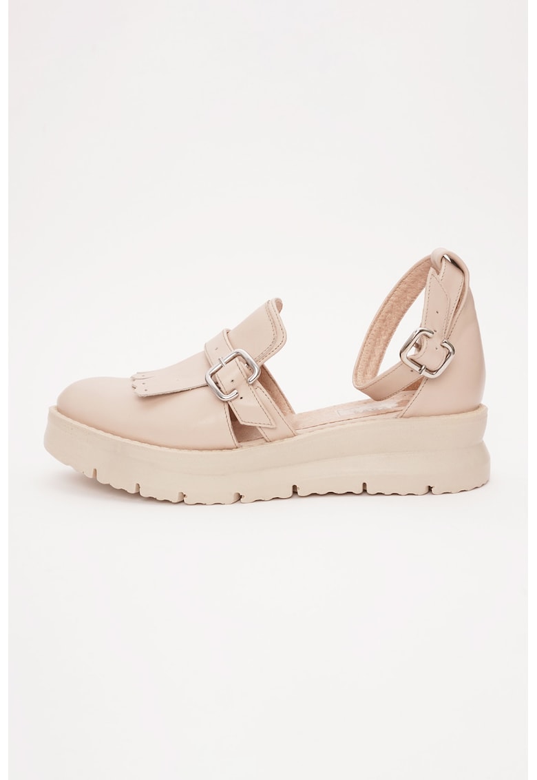 Sandale de piele cu barete pe glezna