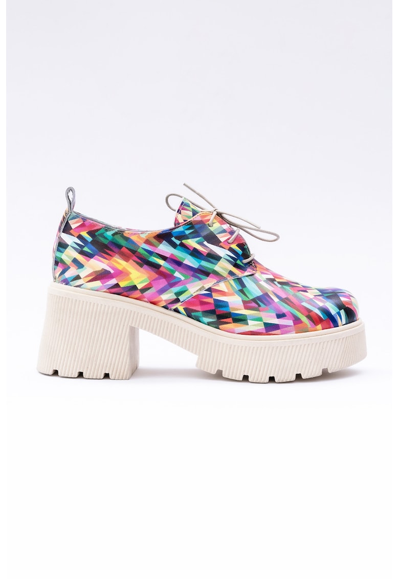 Pantofi de piele cu platforma - Multicolor